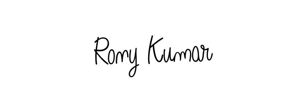 Use a signature maker to create a handwritten signature online. With this signature software, you can design (Angelique-Rose-font-FFP) your own signature for name Rony Kumar. Rony Kumar signature style 5 images and pictures png
