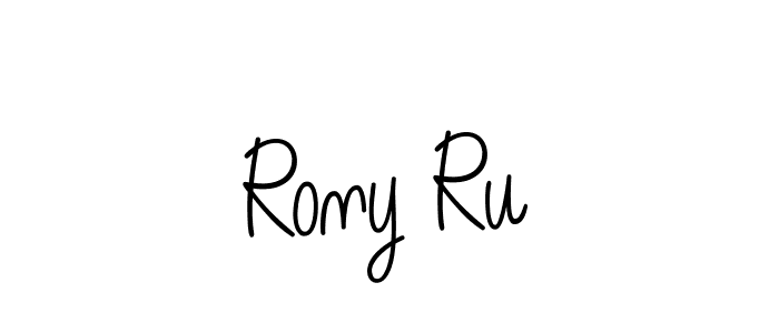 It looks lik you need a new signature style for name Rony Ru. Design unique handwritten (Angelique-Rose-font-FFP) signature with our free signature maker in just a few clicks. Rony Ru signature style 5 images and pictures png