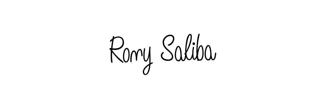 Rony Saliba stylish signature style. Best Handwritten Sign (Angelique-Rose-font-FFP) for my name. Handwritten Signature Collection Ideas for my name Rony Saliba. Rony Saliba signature style 5 images and pictures png