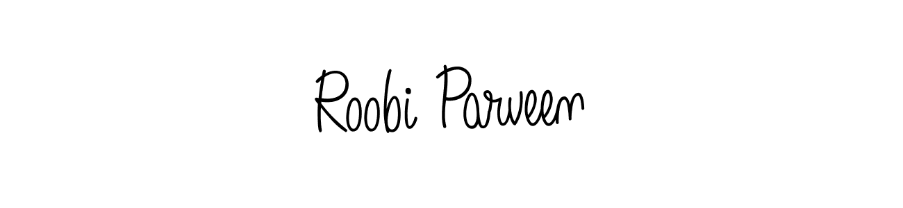 Create a beautiful signature design for name Roobi Parveen. With this signature (Angelique-Rose-font-FFP) fonts, you can make a handwritten signature for free. Roobi Parveen signature style 5 images and pictures png