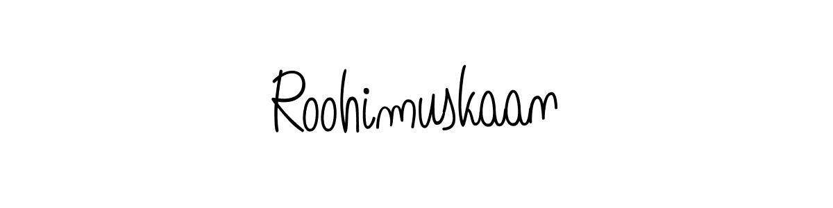 You should practise on your own different ways (Angelique-Rose-font-FFP) to write your name (Roohimuskaan) in signature. don't let someone else do it for you. Roohimuskaan signature style 5 images and pictures png