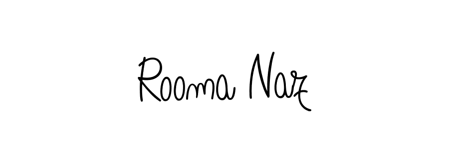 Use a signature maker to create a handwritten signature online. With this signature software, you can design (Angelique-Rose-font-FFP) your own signature for name Rooma Naz. Rooma Naz signature style 5 images and pictures png