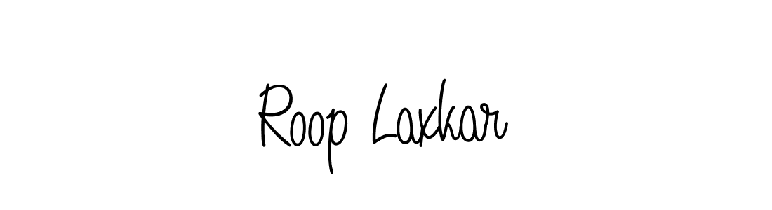 Use a signature maker to create a handwritten signature online. With this signature software, you can design (Angelique-Rose-font-FFP) your own signature for name Roop Laxkar. Roop Laxkar signature style 5 images and pictures png