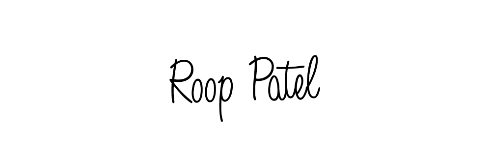 Use a signature maker to create a handwritten signature online. With this signature software, you can design (Angelique-Rose-font-FFP) your own signature for name Roop Patel. Roop Patel signature style 5 images and pictures png