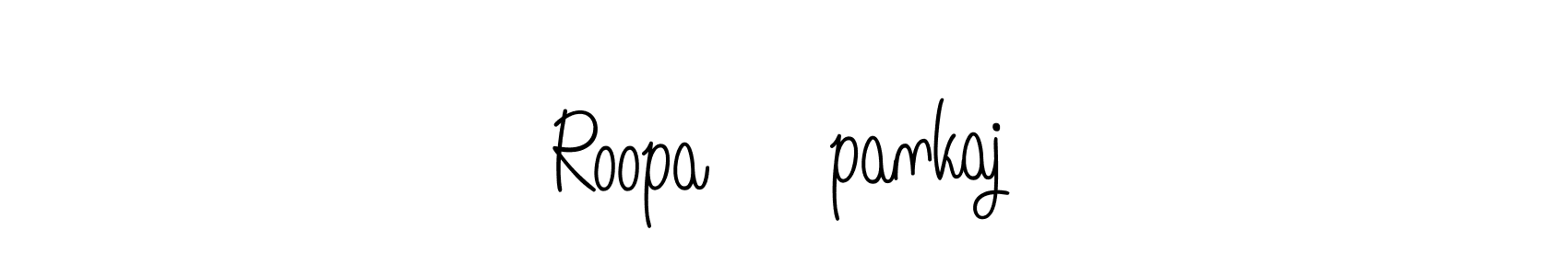 How to make Roopa❤️pankaj name signature. Use Angelique-Rose-font-FFP style for creating short signs online. This is the latest handwritten sign. Roopa❤️pankaj signature style 5 images and pictures png