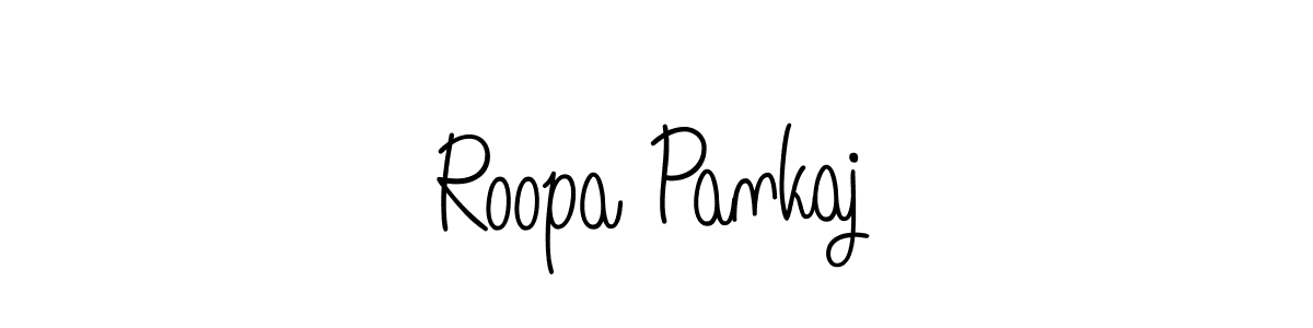 Create a beautiful signature design for name Roopa Pankaj. With this signature (Angelique-Rose-font-FFP) fonts, you can make a handwritten signature for free. Roopa Pankaj signature style 5 images and pictures png