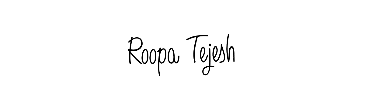 Create a beautiful signature design for name Roopa Tejesh. With this signature (Angelique-Rose-font-FFP) fonts, you can make a handwritten signature for free. Roopa Tejesh signature style 5 images and pictures png