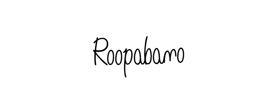 Make a beautiful signature design for name Roopabano. With this signature (Angelique-Rose-font-FFP) style, you can create a handwritten signature for free. Roopabano signature style 5 images and pictures png