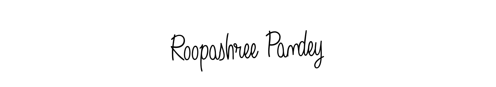 You should practise on your own different ways (Angelique-Rose-font-FFP) to write your name (Roopashree Pandey) in signature. don't let someone else do it for you. Roopashree Pandey signature style 5 images and pictures png