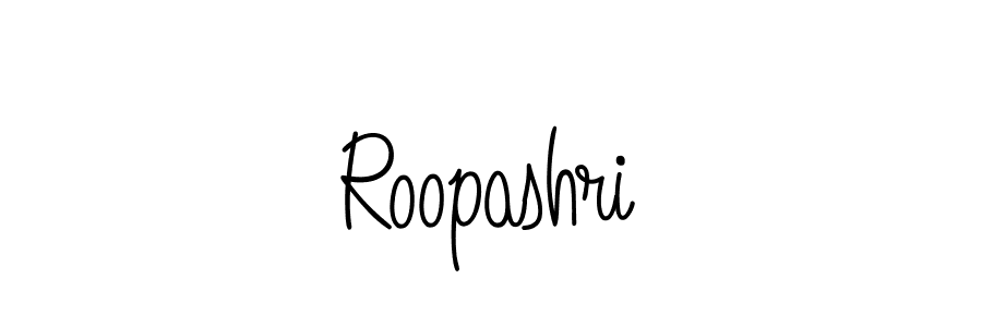 Make a beautiful signature design for name Roopashri. With this signature (Angelique-Rose-font-FFP) style, you can create a handwritten signature for free. Roopashri signature style 5 images and pictures png