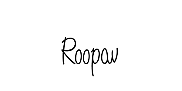 Roopav stylish signature style. Best Handwritten Sign (Angelique-Rose-font-FFP) for my name. Handwritten Signature Collection Ideas for my name Roopav. Roopav signature style 5 images and pictures png
