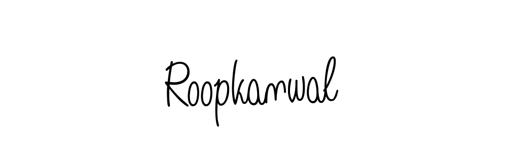 You should practise on your own different ways (Angelique-Rose-font-FFP) to write your name (Roopkanwal) in signature. don't let someone else do it for you. Roopkanwal signature style 5 images and pictures png