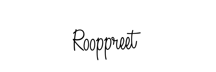 Make a beautiful signature design for name Rooppreet. With this signature (Angelique-Rose-font-FFP) style, you can create a handwritten signature for free. Rooppreet signature style 5 images and pictures png