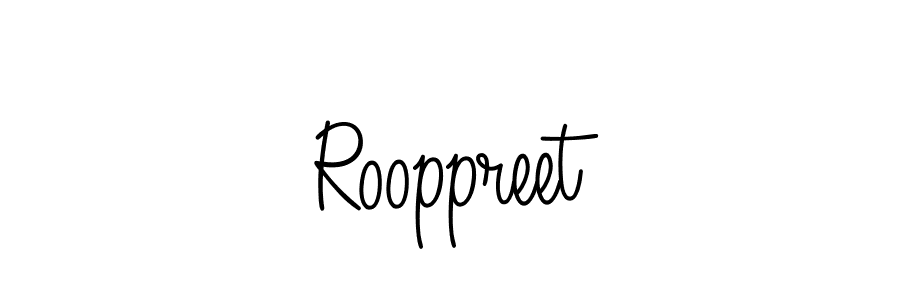 Make a beautiful signature design for name Rooppreet. With this signature (Angelique-Rose-font-FFP) style, you can create a handwritten signature for free. Rooppreet signature style 5 images and pictures png