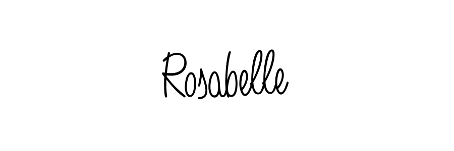 Make a beautiful signature design for name Rosabelle. With this signature (Angelique-Rose-font-FFP) style, you can create a handwritten signature for free. Rosabelle signature style 5 images and pictures png