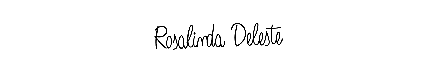 Make a beautiful signature design for name Rosalinda Deleste. With this signature (Angelique-Rose-font-FFP) style, you can create a handwritten signature for free. Rosalinda Deleste signature style 5 images and pictures png