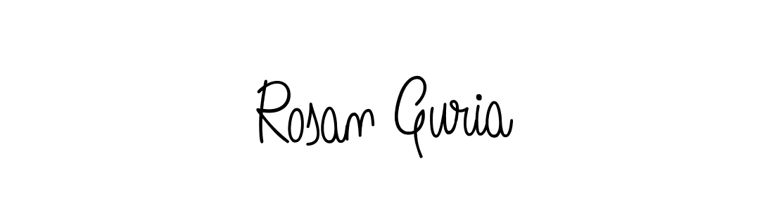 Design your own signature with our free online signature maker. With this signature software, you can create a handwritten (Angelique-Rose-font-FFP) signature for name Rosan Guria. Rosan Guria signature style 5 images and pictures png