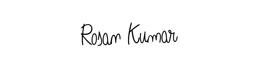 Create a beautiful signature design for name Rosan Kumar. With this signature (Angelique-Rose-font-FFP) fonts, you can make a handwritten signature for free. Rosan Kumar signature style 5 images and pictures png