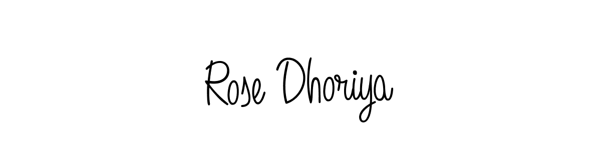 Make a beautiful signature design for name Rose Dhoriya. With this signature (Angelique-Rose-font-FFP) style, you can create a handwritten signature for free. Rose Dhoriya signature style 5 images and pictures png