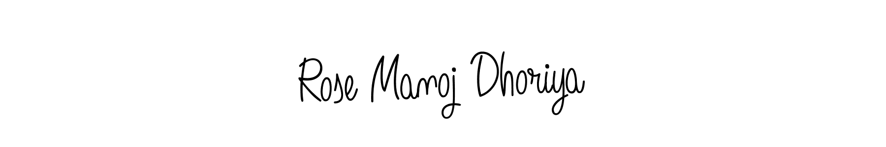 if you are searching for the best signature style for your name Rose Manoj Dhoriya. so please give up your signature search. here we have designed multiple signature styles  using Angelique-Rose-font-FFP. Rose Manoj Dhoriya signature style 5 images and pictures png
