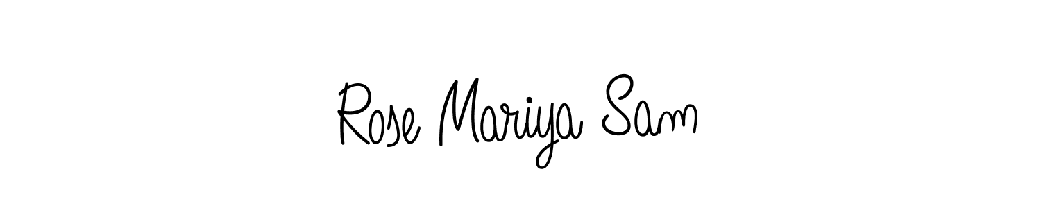 Use a signature maker to create a handwritten signature online. With this signature software, you can design (Angelique-Rose-font-FFP) your own signature for name Rose Mariya Sam. Rose Mariya Sam signature style 5 images and pictures png