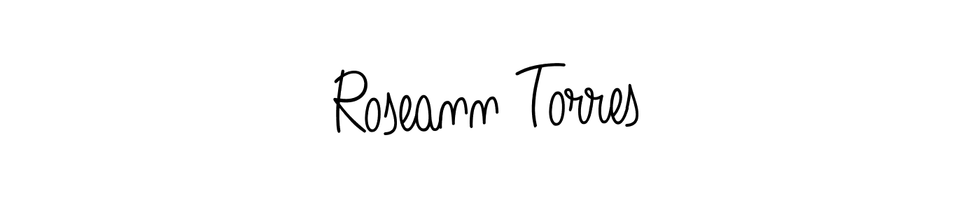 Roseann Torres stylish signature style. Best Handwritten Sign (Angelique-Rose-font-FFP) for my name. Handwritten Signature Collection Ideas for my name Roseann Torres. Roseann Torres signature style 5 images and pictures png