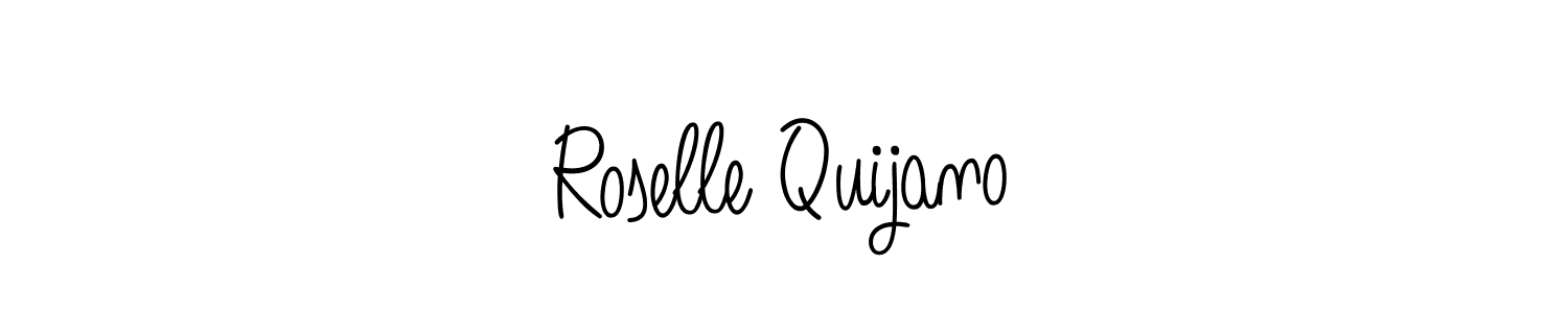 The best way (Angelique-Rose-font-FFP) to make a short signature is to pick only two or three words in your name. The name Roselle Quijano include a total of six letters. For converting this name. Roselle Quijano signature style 5 images and pictures png
