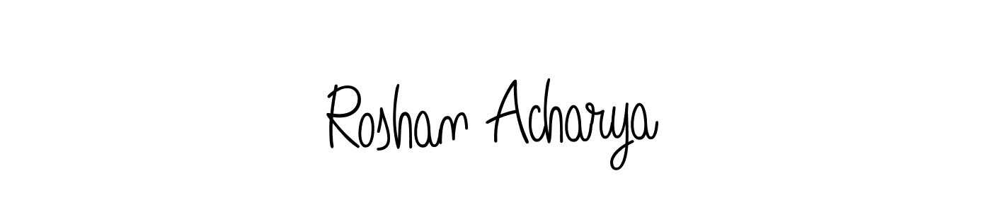 Make a beautiful signature design for name Roshan Acharya. With this signature (Angelique-Rose-font-FFP) style, you can create a handwritten signature for free. Roshan Acharya signature style 5 images and pictures png