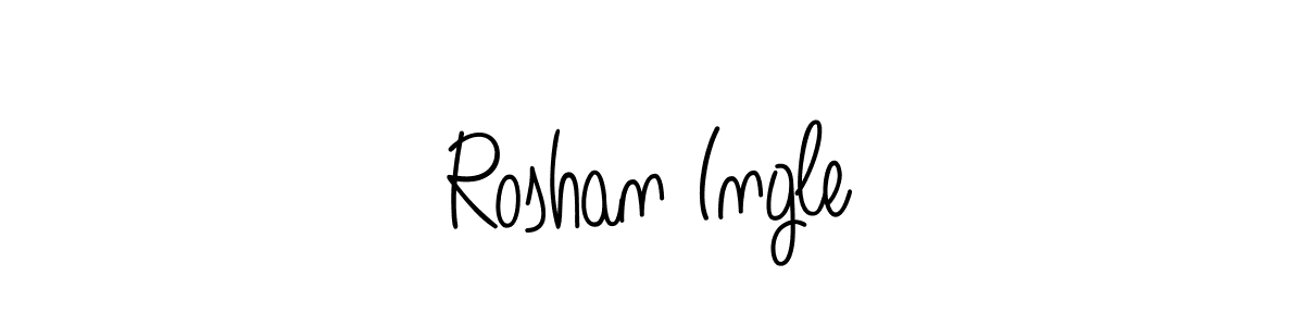 You should practise on your own different ways (Angelique-Rose-font-FFP) to write your name (Roshan Ingle) in signature. don't let someone else do it for you. Roshan Ingle signature style 5 images and pictures png