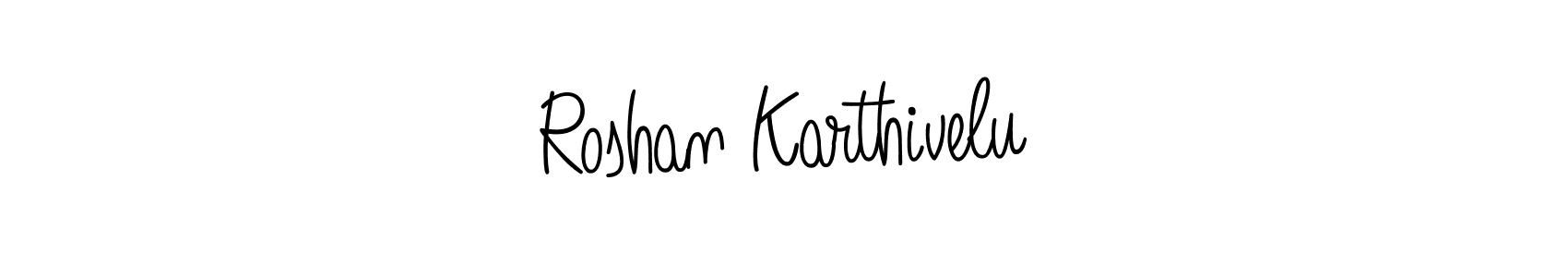 Use a signature maker to create a handwritten signature online. With this signature software, you can design (Angelique-Rose-font-FFP) your own signature for name Roshan Karthivelu. Roshan Karthivelu signature style 5 images and pictures png
