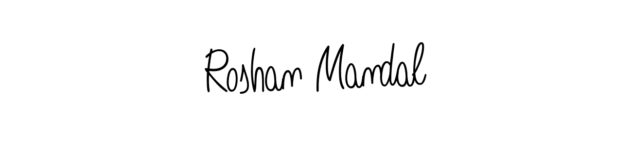 Use a signature maker to create a handwritten signature online. With this signature software, you can design (Angelique-Rose-font-FFP) your own signature for name Roshan Mandal. Roshan Mandal signature style 5 images and pictures png