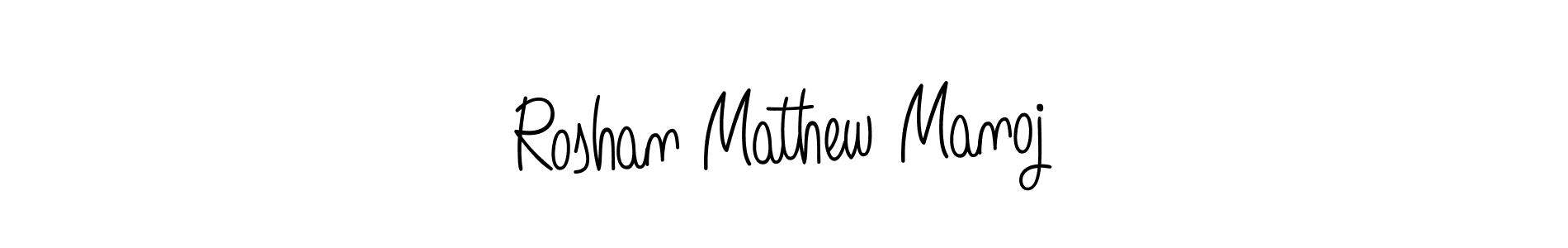 Use a signature maker to create a handwritten signature online. With this signature software, you can design (Angelique-Rose-font-FFP) your own signature for name Roshan Mathew Manoj. Roshan Mathew Manoj signature style 5 images and pictures png