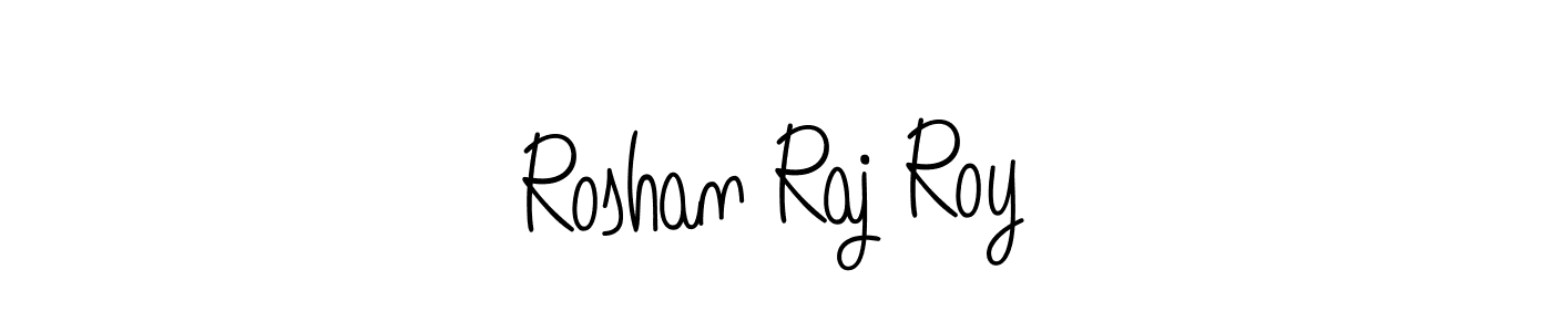 You should practise on your own different ways (Angelique-Rose-font-FFP) to write your name (Roshan Raj Roy) in signature. don't let someone else do it for you. Roshan Raj Roy signature style 5 images and pictures png