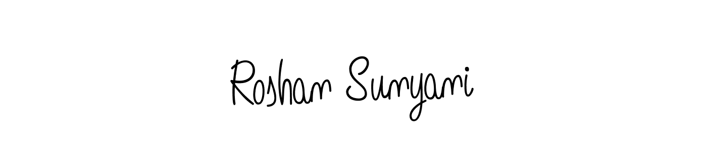 How to make Roshan Sunyani name signature. Use Angelique-Rose-font-FFP style for creating short signs online. This is the latest handwritten sign. Roshan Sunyani signature style 5 images and pictures png