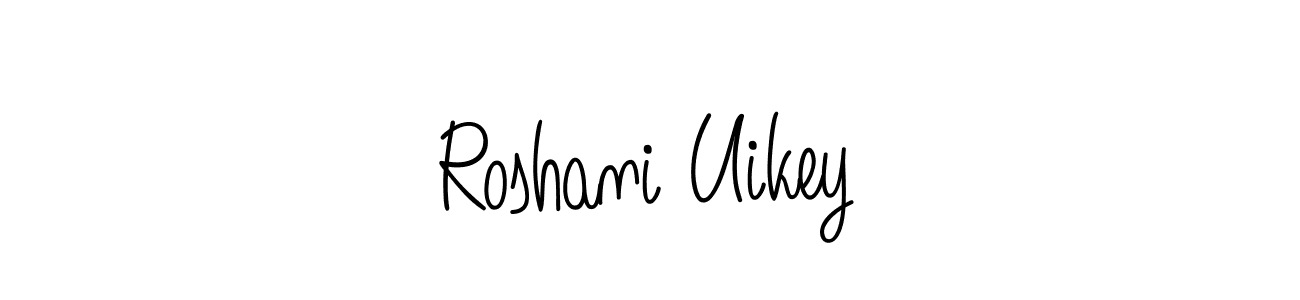 Create a beautiful signature design for name Roshani Uikey. With this signature (Angelique-Rose-font-FFP) fonts, you can make a handwritten signature for free. Roshani Uikey signature style 5 images and pictures png