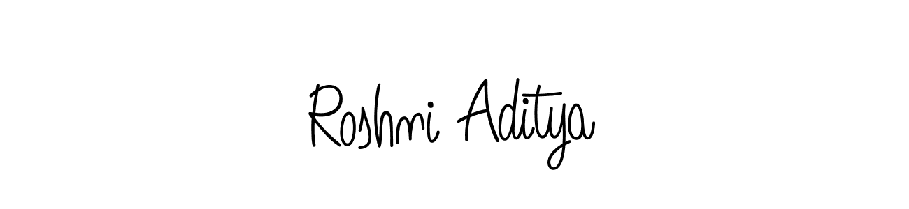 Once you've used our free online signature maker to create your best signature Angelique-Rose-font-FFP style, it's time to enjoy all of the benefits that Roshni Aditya name signing documents. Roshni Aditya signature style 5 images and pictures png