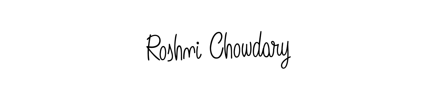 It looks lik you need a new signature style for name Roshni Chowdary. Design unique handwritten (Angelique-Rose-font-FFP) signature with our free signature maker in just a few clicks. Roshni Chowdary signature style 5 images and pictures png