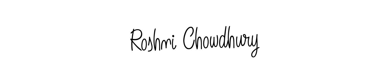 You should practise on your own different ways (Angelique-Rose-font-FFP) to write your name (Roshni Chowdhury) in signature. don't let someone else do it for you. Roshni Chowdhury signature style 5 images and pictures png