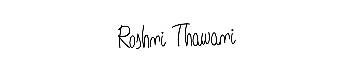 This is the best signature style for the Roshni Thawani name. Also you like these signature font (Angelique-Rose-font-FFP). Mix name signature. Roshni Thawani signature style 5 images and pictures png