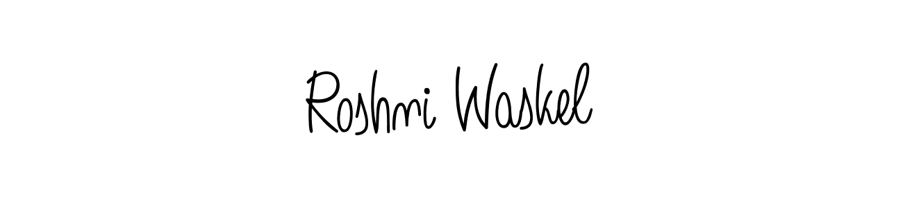 if you are searching for the best signature style for your name Roshni Waskel. so please give up your signature search. here we have designed multiple signature styles  using Angelique-Rose-font-FFP. Roshni Waskel signature style 5 images and pictures png