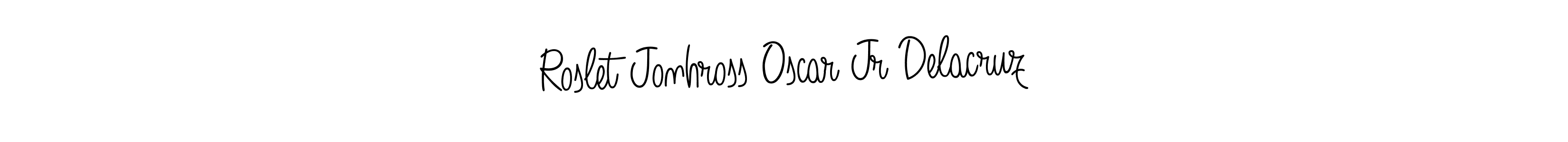 Check out images of Autograph of Roslet Jonhross Oscar Jr Delacruz name. Actor Roslet Jonhross Oscar Jr Delacruz Signature Style. Angelique-Rose-font-FFP is a professional sign style online. Roslet Jonhross Oscar Jr Delacruz signature style 5 images and pictures png