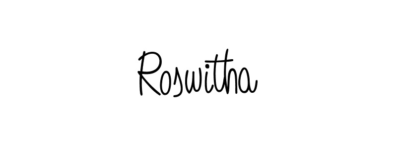 Use a signature maker to create a handwritten signature online. With this signature software, you can design (Angelique-Rose-font-FFP) your own signature for name Roswitha. Roswitha signature style 5 images and pictures png