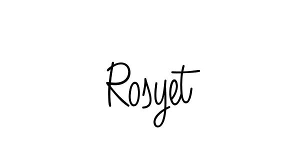 How to make Rosyet name signature. Use Angelique-Rose-font-FFP style for creating short signs online. This is the latest handwritten sign. Rosyet signature style 5 images and pictures png