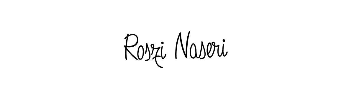 Use a signature maker to create a handwritten signature online. With this signature software, you can design (Angelique-Rose-font-FFP) your own signature for name Roszi Naseri. Roszi Naseri signature style 5 images and pictures png