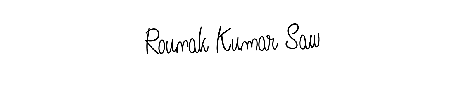 Use a signature maker to create a handwritten signature online. With this signature software, you can design (Angelique-Rose-font-FFP) your own signature for name Rounak Kumar Saw. Rounak Kumar Saw signature style 5 images and pictures png