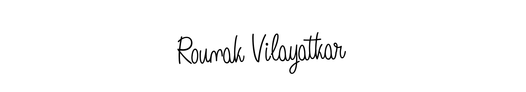 Use a signature maker to create a handwritten signature online. With this signature software, you can design (Angelique-Rose-font-FFP) your own signature for name Rounak Vilayatkar. Rounak Vilayatkar signature style 5 images and pictures png