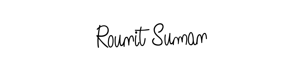 Design your own signature with our free online signature maker. With this signature software, you can create a handwritten (Angelique-Rose-font-FFP) signature for name Rounit Suman. Rounit Suman signature style 5 images and pictures png