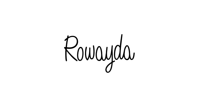 Use a signature maker to create a handwritten signature online. With this signature software, you can design (Angelique-Rose-font-FFP) your own signature for name Rowayda. Rowayda signature style 5 images and pictures png
