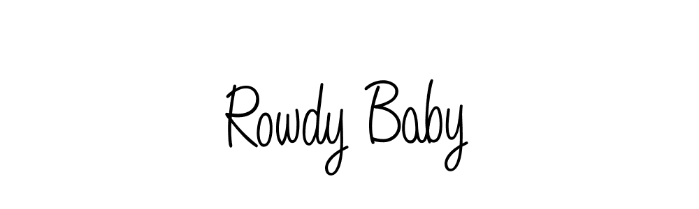 How to make Rowdy Baby name signature. Use Angelique-Rose-font-FFP style for creating short signs online. This is the latest handwritten sign. Rowdy Baby signature style 5 images and pictures png