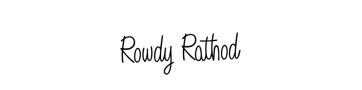 You should practise on your own different ways (Angelique-Rose-font-FFP) to write your name (Rowdy Rathod) in signature. don't let someone else do it for you. Rowdy Rathod signature style 5 images and pictures png